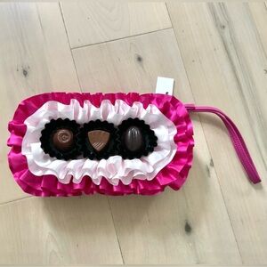 Chocolates Wallet/Wristlet*Handmade-Pink Ruffled One Of A Kind